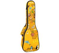 Mochila, ukelele de concierto, ukelelele resistente, con almacenamiento, ukelele soprano de concierto tenor, bolsa acolchada de 10 mm, mapa del mundo de animales
