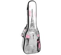 Mochila, ukelele de concierto, ukelelele resistente, con almacenamiento, ukelele soprano de concierto tenor, bolsa acolchada de 10 mm, Torre Eiffel Paris Rain