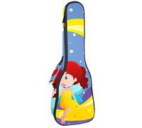 Mochila, ukelele de concierto, ukelelele resistente, con almacenamiento, ukelele soprano de concierto tenor, bolsa acolchada de 10 mm, tres hadas volando sobre la luna