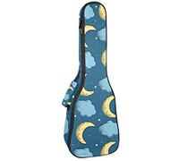 Mochila, ukelele de concierto, ukelelele resistente, con almacenamiento, ukelele soprano de concierto tenor, 10 mm, bolsa acolchada con patrón de luna