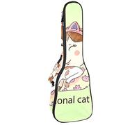 Mochila, ukelele de concierto, ukelelele resistente, con almacenamiento, ukelele soprano de concierto tenor, bolsa acolchada de 10 mm, linda niña sonriente abrazando gato
