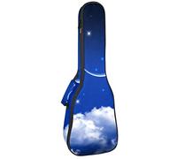 Mochila, ukelele de concierto, ukelelele resistente, con almacenamiento, ukelele soprano de concierto tenor, bolsa acolchada de 10 mm, fondo azul cielo nocturno con luna sobre las nubes