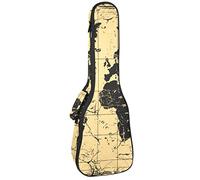 Mochila, ukelele de concierto, ukelelele resistente, con almacenamiento, ukelele soprano para concierto tenor, bolsa acolchada de 10 mm, retro, brújula de mapa del viejo mundo