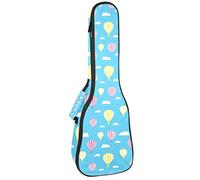 Mochila, ukelele de concierto, ukelelele resistente, con almacenamiento, ukelele tenor de concierto soprano, bolsa acolchada de 10 mm, globos de aire caliente, patrón rosa amarillo