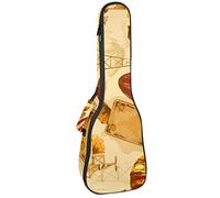 Mochila, ukelele de concierto, ukelelele resistente, con almacenamiento, ukelele tenor de concierto soprano, bolsa acolchada de 10 mm, globo aerostático, desarrollo retro