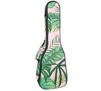 Mochila, ukelele de concierto, ukelelele resistente, con almacenamiento, ukelele tenor de concierto soprano, bolsa acolchada de 10 mm, hojas verdes tropicales follaje