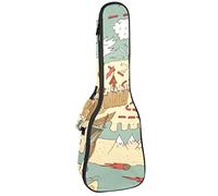 Mochila, ukelele de concierto, ukelelele resistente, con almacenamiento, ukelele tenor soprano 10 mm, bolsa acolchada Island Treasure Pirate Map