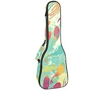 Mochila, ukelele de concierto, ukelelele resistente, con almacenamiento, ukelele tenor soprano 10 mm, bolsa acolchada de 10 mm, color rojo, naranja, acuarela, peces medusas