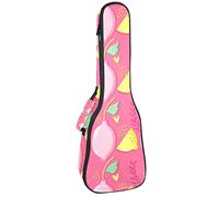 Mochila, ukelele de concierto, ukelelele resistente, con almacenamiento, ukelele tenor soprano de concierto de 10 mm, bolsa acolchada de limones rosados, frutas pastel perforadas