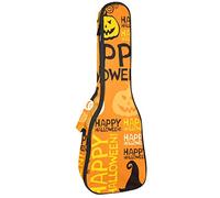 Mochila, ukelele de concierto, ukelelele resistente, con almacenamiento, ukelele tenor soprano de concierto de 10 mm, bolsa acolchada Happy Halloween calabaza lámpara murciélago
