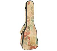 Mochila, ukelele de concierto, ukelelele resistente, con almacenamiento, ukelele tenor soprano de concierto de 10 mm, bolsa acolchada de ovejas, color negro, hermoso rombo hexagonal