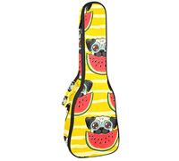 Mochila, ukelelele de concierto, bolsa de ukelele resistente con almacenamiento, ukelele soprano de concierto tenor de 10 mm, bolsa acolchada lindo patrón de sandía de pug