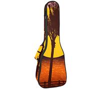 Mochila, ukelelele de concierto, bolsa de ukelelele resistente con almacenamiento, ukelele soprano de concierto tenor 10 mm, bolsa acolchada Sunset Coconut Tree Palm Silhouette Beach