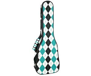 Mochila, ukelelele de concierto, bolsa de ukelelele resistente con almacenamiento, ukelele soprano de concierto tenor de 10 mm bolsa acolchada Argyle patrón de fondo patrón