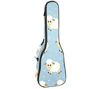 Mochila, ukelelele de concierto, bolsa de ukelelele resistente con almacenamiento, ukelele soprano para concierto tenor, bolsa acolchada de 10 mm, sin costuras, dulces sueños ovejas, animales divertidos
