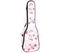 Mochila, Ukulele, Ukulele, resistente, con almacenamiento, Soprano Concert Tenor Ukulele 10 mm, bolsa acolchada Unicornio, color rosa
