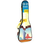 Mochila, Ukulele, Ukulele, resistente, con almacenamiento, Soprano Concierto Tenor Ukulele 10 mm, bolsa acolchada Black SheepsUnited States Landmark Map