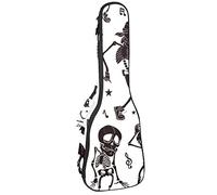 Mochila, Ukulele, Ukulele, resistente, con almacenamiento, Soprano, Concierto, Ukelele Tenor, 10 mm, bolsa acolchada divertida de cráneo de baile