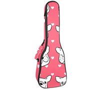 Mochila, Ukulele, Ukulele, resistente, con almacenamiento, Soprano, Concierto, Ukelele Tenor, 10 mm, bolsa acolchada con cabeza de pug, patrón lindo, rosa
