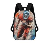 Mochila Unisex American Football Player in Action Painting Mochila De Viaje Con Estampado 3D Mochila Informal Para Portátil Mochila Escolar Ligera Para Hombres, Mujeres, Niños Y Niñas 17inch