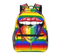 Mochila Unisex Bandera Del Orgullo Gay Arcoíris Lgbt Hay Amor En La Lengua Mochila Para Portátil Ocio Estilo Bolso Escolar, Para Trabajo Diario, Estudio, Ordenador Portátil