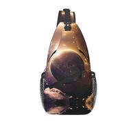 Mochila unisex con estampado de corazón de estrella fugaz, bolsa cruzada duradera, mochila ligera para viajes y senderismo, Cosmic Shining Planet, Talla única