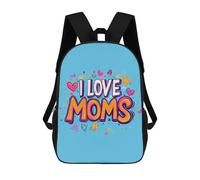 Mochila unisex con texto en inglés "I Love My Mom" de 17 pulgadas, para viajes, para laptop y mujer