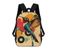Mochila Unisex Hummingbird with Abstract Background Hummingbird Vibrant Poster Mochila De Viaje Con Estampado 3D Mochila Informal Para Portátil Mochila Escolar Ligera Para Hombres, Mujeres, Niños Y N