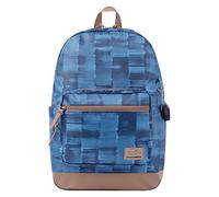 Mochila urbana azul y cuadros - Tocax