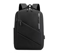 Mochila USB - bolsa de viaje aprobada por la aerolínea, mochila escolar universitaria impermeable | Compartimentos antirrobo antirrobo antirrobo para portátil Diseño de carga, moderno de gio, Negro