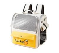 Mochila ventilada ventilada - bolsa de viaje portátil para gatos para perros pequeños | Paneles de malla, hebilla de seguridad, correas de acolchado ajustables, mochila ligera plegable para g