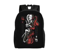 Mochila versátil JD805 Harley Quinn, estilo informal lavable, mochila para estudiantes escolares, tela