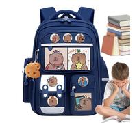 Mochila Viajera Para Libros Mochila Colorida, Gran Capacidad, Tarjetas E | Mono Organizador De Útiles Escolares Para Niños Y Niñas, Libros, Papelería, Herramientas, Vacaciones, Zafiro