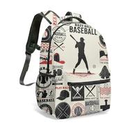Mochila vintage con diseño de silueta de béisbol con insignia de guante de murciélago, selección de varios tamaños, 01., L, Casual