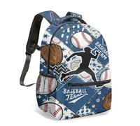 Mochila vintage con diseño de silueta de béisbol con insignia de guante de murciélago, selección de varios tamaños, 04., L, Casual