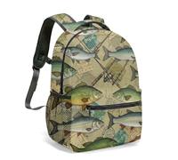 Mochila vintage con estampado de barco pirata, bandera de calavera, cofre del tesoro, boceto, mapa náutico dibujado a mano, bolsa de armas antiguas, 05., L, Casual