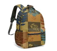Mochila vintage con estampado floral blanco crema, tamaño A4, impermeable, colorido, dibujada a mano, mochila textil para escuela, viajes, 05., L, Casual