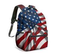 Mochila vintage de hockey con bandera americana de 16 pulgadas, diseño patriótico de estrellas y rayas desgastadas, con palos cruzados, 07, L, Casual