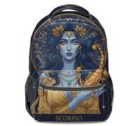 Mochila vintage de Tarot Escorpio, noche estrellada, mochila unisex de astrología, mochila personalizada impresa en 3D para estudiantes, Color2., L