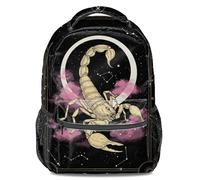 Mochila vintage de Tarot Escorpio, noche estrellada, mochila unisex de astrología, mochila personalizada impresa en 3D para estudiantes, Color1, L