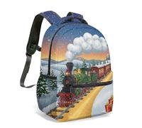 Mochila vintage de tren steampunk de 16 pulgadas, diseño rústico de ferrocarril, puesta de sol, paisaje, ilustración en toda la superficie, mochila de viaje, 10, L, Casual