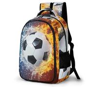 Mochila Water And Fire Fútbol Niño Chicos 1º-5º Grado, Mochilas Escolar para 6 a 12 Años Mochila con Fútbol para Escuela y Outdoor