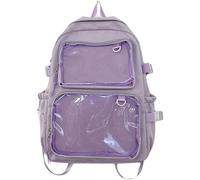 Mochila YeGang Ita Bag con ventanas transparentes para mujeres adolescentes - Mochila de exhibición de pines Kawaii JK, mochila grande y bonita para la escuela, mochila de anime para cosplay, regalos
