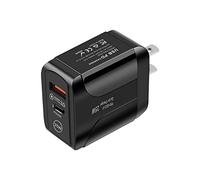 Mochilas Cargador Cargador 5A Cabeza móvil de teléfono rápida PD 25W Fast 3C Mini Cargador Portátil (Black, One Size)