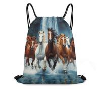 Mochilas Cordón, Caballo Corriendo como Animal Salvaje Bolsa de Cuerdas Robusto Unisex Gym Bag para Adulto Viaje Nadar 36X42cm