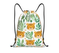 Mochilas Cordón, Lindo Leopardo Bolsas de Cuerdas Práctico Cómodos Gym Bag para Hombre Yoga Mujer 36X42cm