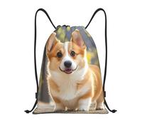 Mochilas Cordón, Lindo Perro Corgi Bolsa con Cordón Unisex Manera Bolsas de Deporte para Acampada Vacaciones Yoga 36X42cm