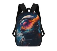 Mochilas De 17 Pulgadas Astronaut Helmet Reflecting Landscape And Space Mochila Escolar Infantil Impresa En 3D Para Niños De Primaria Y Secundaria