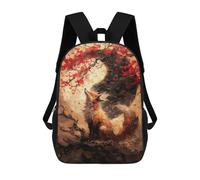 Mochilas De 17 Pulgadas Cherry Fox Yin And Yang Mochila Escolar Infantil Impresa En 3D Para Niños De Primaria Y Secundaria