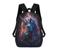 Mochilas De 17 Pulgadas Flaming Unicorn Fantasy Art Mochila Escolar Para Niños, Impresa En 3D Para Niños De Primaria Y Secundaria.